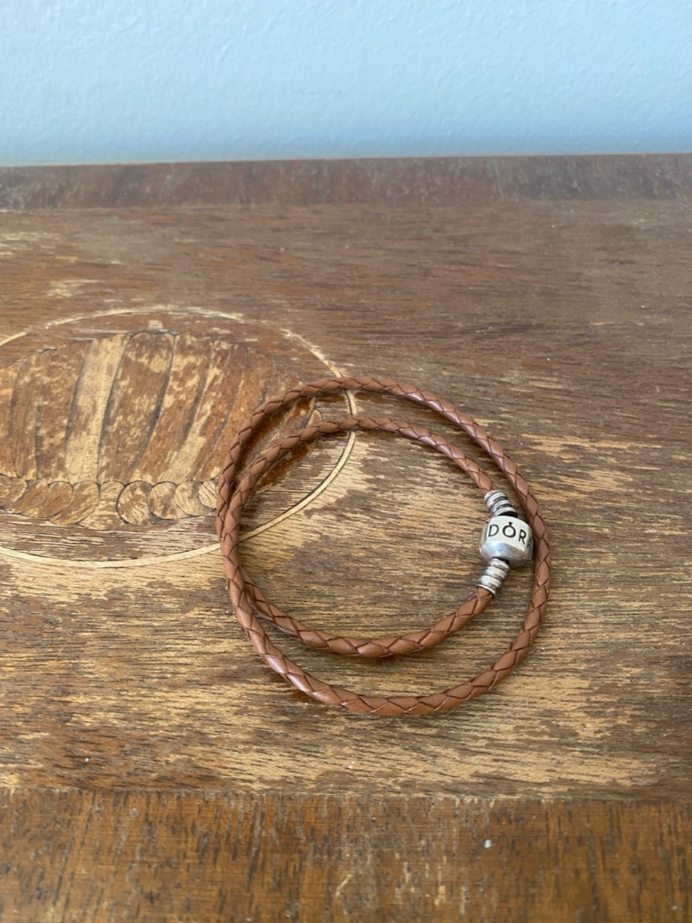 Pandora Brown Braided Leather Double-Wrap Bracelet